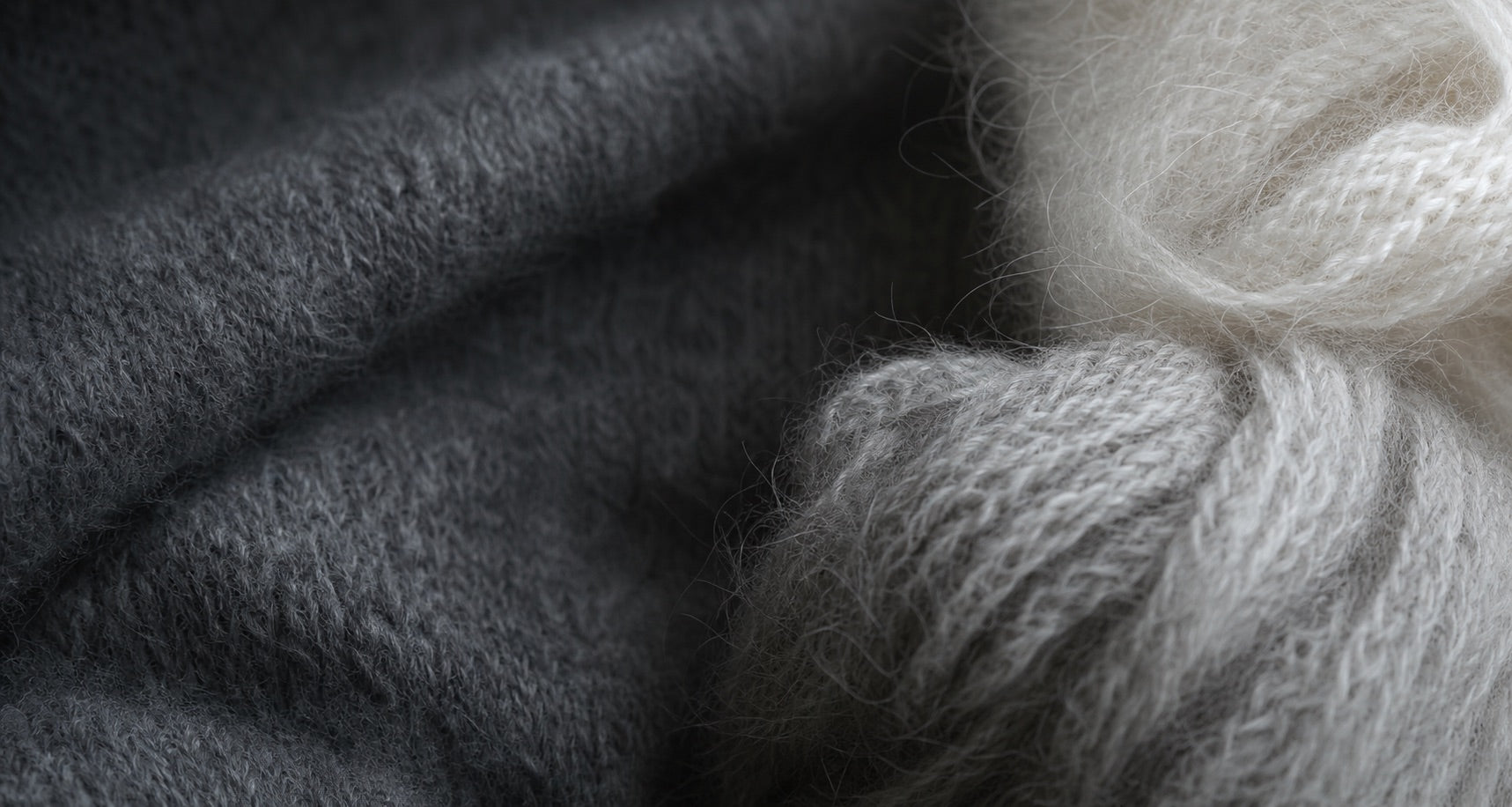 High-density cashmere knit macro texture
